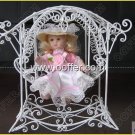 Iron Wire Craft White Rocking Chair