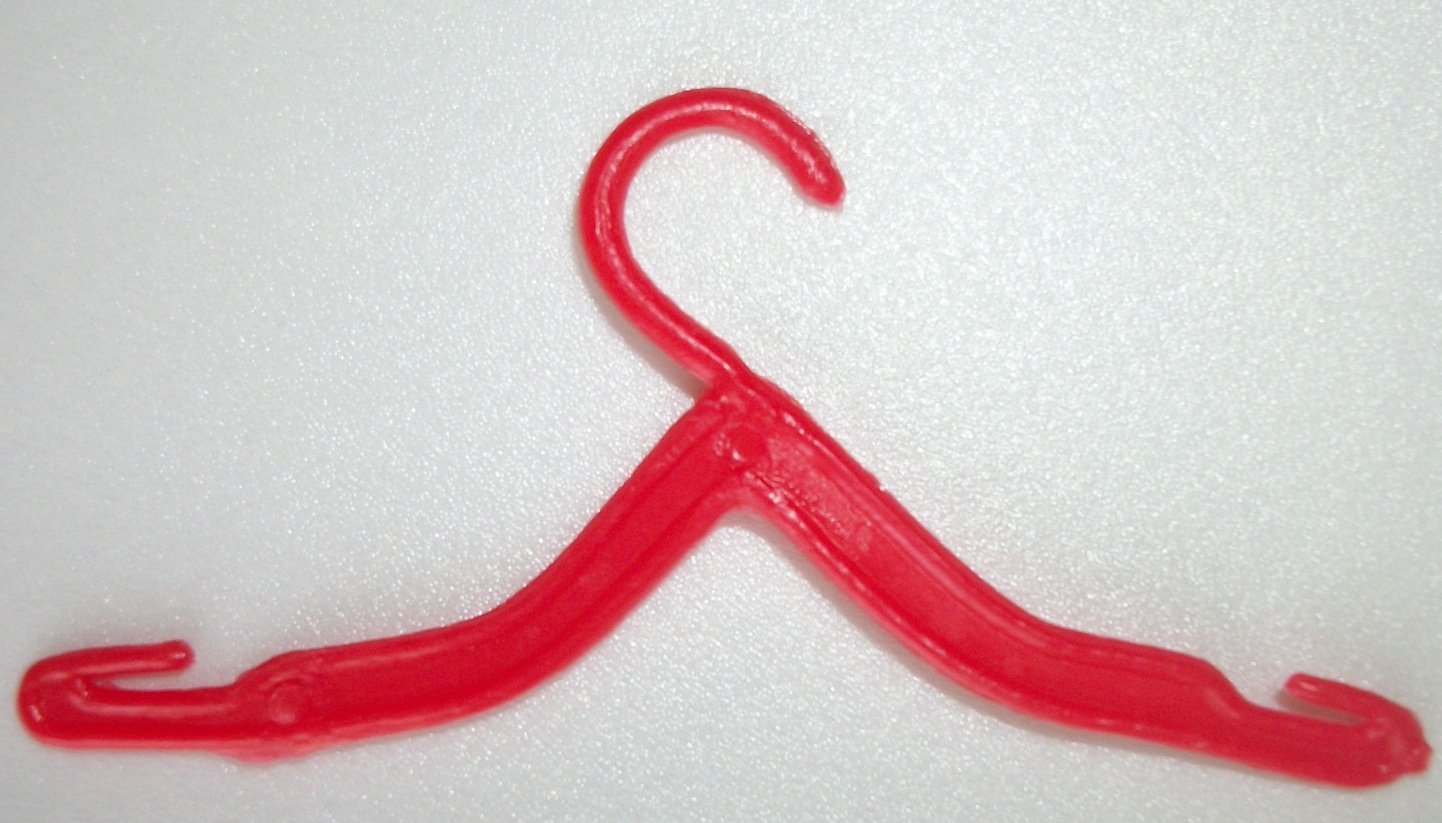 VINTAGE RED BARBIE HANGER FOR DOLLHOUSE OR CLOTHES ACCESSORY