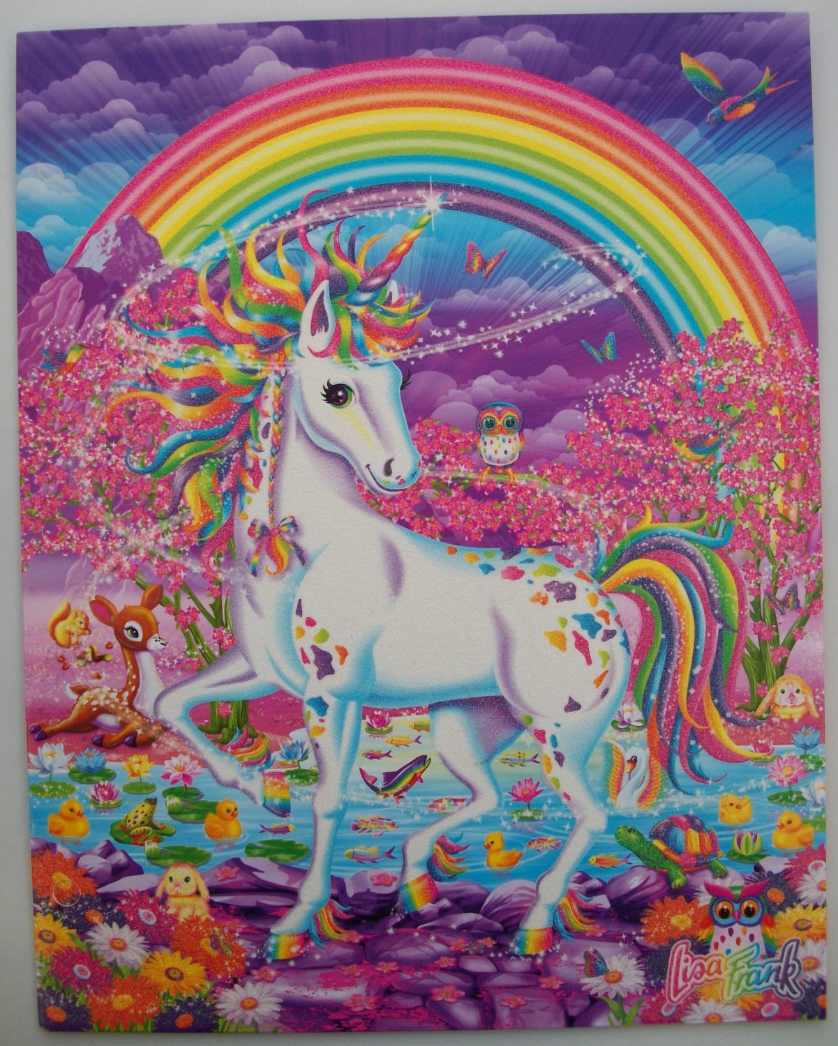 New Lisa Frank Happy 30th Birthday Rainbow Mischief Unicorn Paper Folder