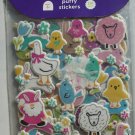 NEW MONDO LLAMA BUNNY CHICK EASTER MIX ANIMAL PUFFY STICKERS