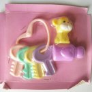 NEW VINTAGE KID'S GOODS OSCAR CREATION BEAR FIGURE & HANGING HEART KEY DOLL ACCESSORIES SET