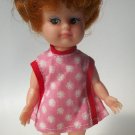 VINTAGE UDCO 5" DOLL RED HEAD W/ PINK DRESS HONG KONG