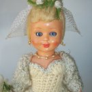 Vintage Austria Dress Girl 7 " Doll Bride Gown Made in Italy Sleepy Eyes