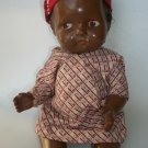 Vintage 9" African Black Bisque ? Jointed String Baby Doll w/ Clothes