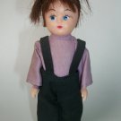 Vintage 5.25" Peggy Nisbet Celluloid Doll w/ Overall Clothes
