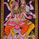 Shiva parvati wall hanging tapestry ethnic dance sequin cotton art decor India