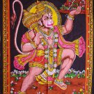hindu deity hanuman monkey god batik sequin cotton wall hanging tapestry India