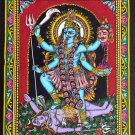 goddess kali tapestry shiva wall hanging ethnic hippie sequin batik art