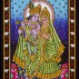 hindu krishna love radha cow sequin cotton wall hanging tapestry home decor art India