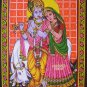 lord krishna radha with cow tapestry hindu wall hanging Indian home decor art poster 17" x 21"