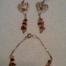 Natural stone earrings & bracelet