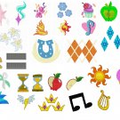 Embroidery Files - 90+ MLP Cutie Marks in 250+ Sizes