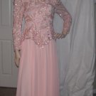 Pink Longsleeve Chiffon Sequin Dress