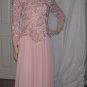 Pink Longsleeve Chiffon Sequin Dress