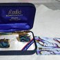 Ariki Paua Shell Cufflinks/Tie Bar combo in 22 ct Gold Plate