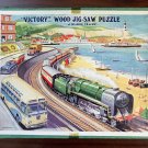 Vintage “Victory” Wood Jig-Saw Puzzle of Seaside Traffic (1950s) Vintage “Victory” Wood Jig-Saw Puzzle of Seaside Traffic (1950s)