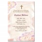 Cute! 10 Printed Baby Baptism Floral Invitations Girl Boy - Pink Blue White Any Color