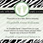 Cute! 10 Printed Baby Shower Jungle Zebra Invitations Girl Boy - Pink Blue Any Color Safari Zoo