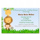 Cute! 10 Printed Baby Shower Jungle Invitations Girl Boy - Pink Blue Any Color Safari Zoo