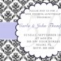 4x6 or 5x7 Wedding Anniversary Engagement Party Invitations Damask Monogram Print Yourself U