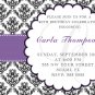 4x6 or 5x7 Bridal or Baby Shower Party Invitations Damask Monogram Print Yourself U