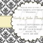 4x6 or 5x7 Bridal or Baby Shower Party Invitations Damask Monogram Print Yourself U