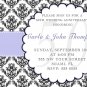 4x6 or 5x7 Bridal or Baby Shower Party Invitations Damask Monogram Print Yourself U