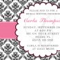 4x6 or 5x7 Birthday Party Invitations Damask Monogram Print Yourself U 21st 30th 40th 50th 60th