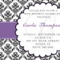 20 ct 4x6 Birthday Party Invitations Damask Monogram 21st 30th 40th 50th 60th 70th 80th 90th