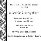 100 ct 4x6 Wedding Engagement Anniversary Party Invitations Damask Monogram Black White Floral