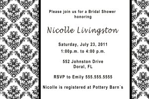 100 ct 4x6 Wedding Engagement Anniversary Party Invitations Damask Monogram Black White Floral
