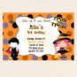 Print your own - Halloween Birthday Party Invitations Costume Witch Dracula Girl Boy Twins