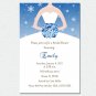 Snowflake Winter Flowers Bridal Shower Invitations White Bride Dress Wedding - DIY Printable