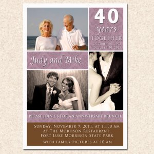 20 Damask Monogram Anniversary Engagement Photo Party Invitations 4x6