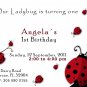 Printable Ladybug Birthday Party Photo Invitations Girl 1st 2nd Lady Bug