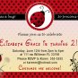 Printable Ladybug Birthday Party Photo Invitations Girl 1st 2nd Lady Bug Polka Dot