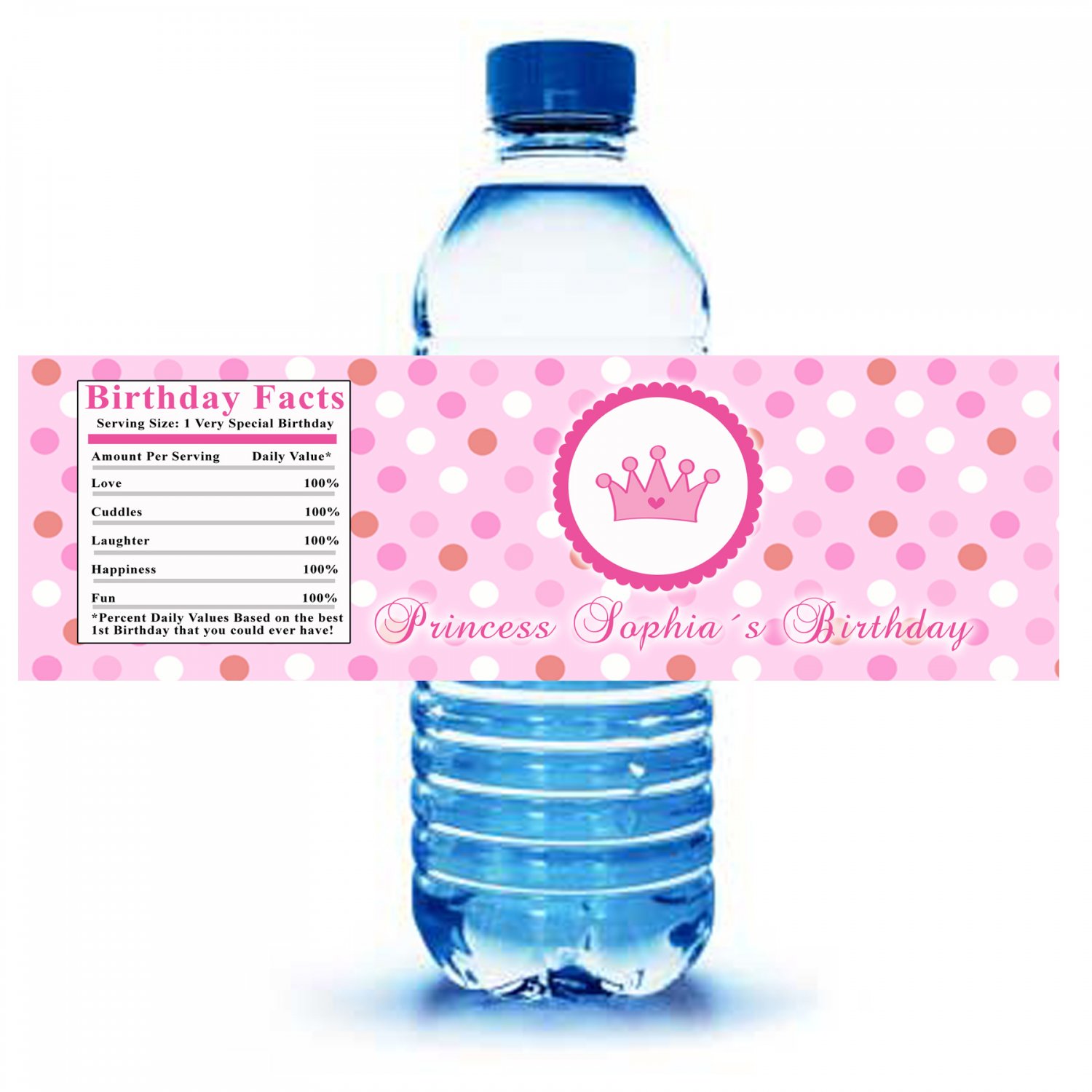 Crown Princess Water Bottle Labels