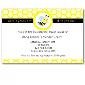 Printable What&Acirc;&acute;s Gonna Bee Gender Reveal Invitations Baby Shower Birthday