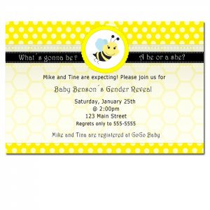 Printable What&Acirc;&acute;s Gonna Bee Gender Reveal Invitations Baby Shower Birthday Polka Dots