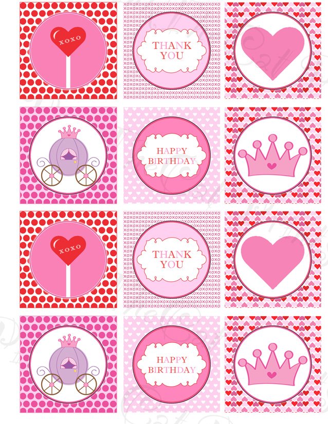 printable valentine princess print diy labels tags magnets