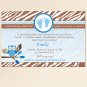 Printable Owl Zebra Camping Chocolate Marshmallows Smores Baby Shower Invitations Boy 4x6 5x7