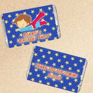 Printable Personalized Super hero Superman Mini Candy Wrapper - Birthday Party Baby Shower