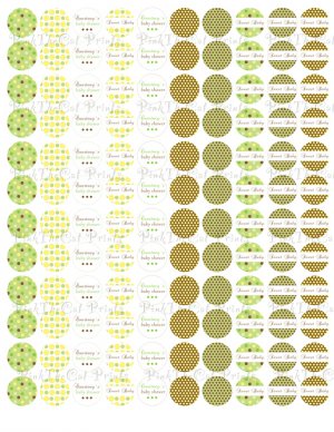 Printable Candy Sticker Print Labels Tags Magnets Buttons Stickers Neutral Polka Dots Hershey Kiss