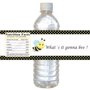 24 Baby Shower Gender Reveal What's It Gonna Bee Bottle Label Wrapper - Polka Dots Birthday