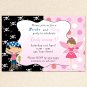 Printable Pirate Fairy Princess Birthday Party Invitations Polka Dots Girl Baby Print Yourself