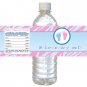25 Personalized Unisex Baby Shower Bottle Water Labels Wrappers Stickers Zebra