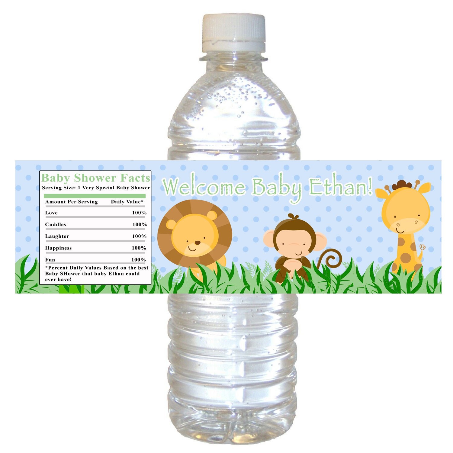 Printable Jungle Baby Shower Water Bottle Labels Wrappers Pink With Regard To Free Water Bottle Labels For Baby Shower Template
