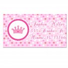 Printable Address Labels Fairy Princess Birthday Party Baby Shower Pink Girl Print Yourself