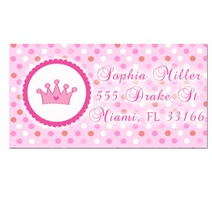 Printable Address Labels Fairy Princess Birthday Party Baby Shower Pink Girl Print Yourself