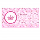 90 Address Labels Fairy Princess Birthday Party Baby Shower Pink Girl Print Yourself